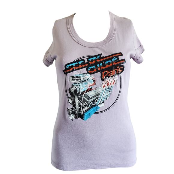 See By Chloe Vintage Lilac Monster Truck Graphic Tee (US 8) - Picture 1 of 7